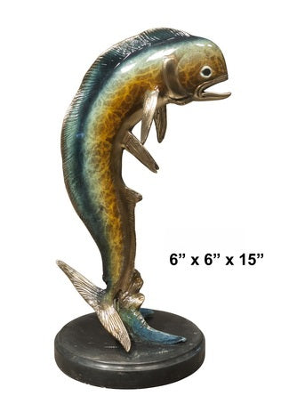 Cast Bronze Dorado Sculpture with Marble Base