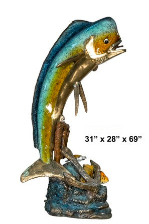Cast Bronze Dorado & Anchor Fountain Sculpture