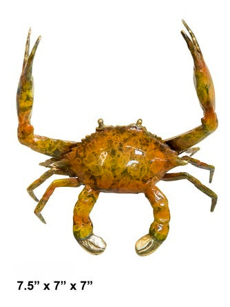 Cast Bronze Colorful Crab Sculpture