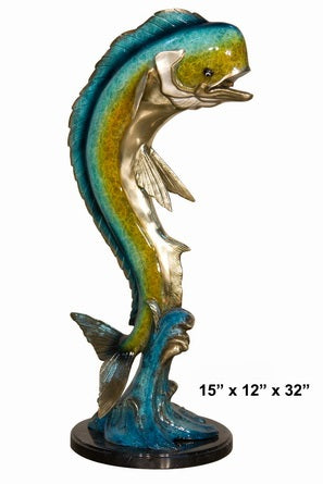 Cast Bronze Dorado Sculpture with Marble Base