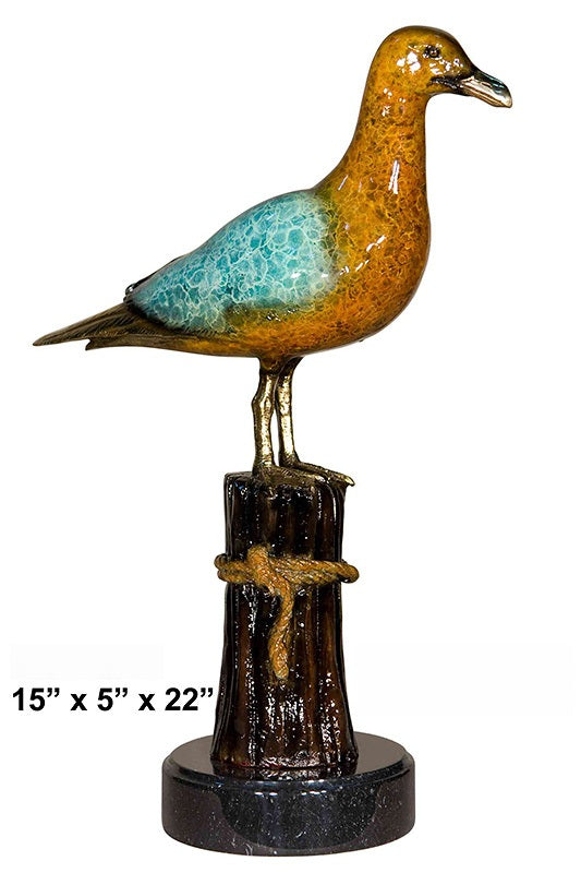 Cast Bronze Seagull Sculpture