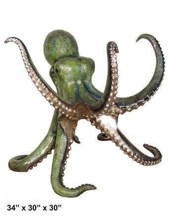 Cast Bronze Octopus Sculpture Table Base