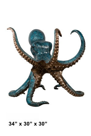 Cast Bronze Octopus Sculpture Table Base