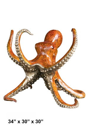 Cast Bronze Octopus Sculpture Table Base