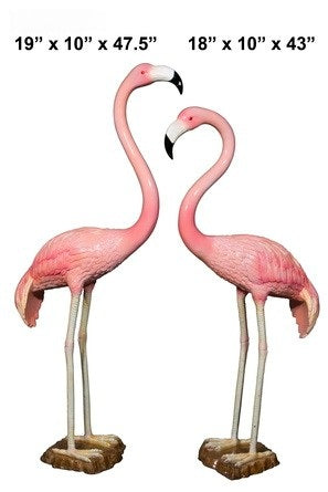 Cast Bronze Flamingo Pair Sculpture