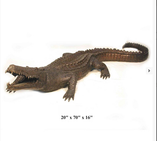 Cast Bronze Crocodile Fountain Sculpture
