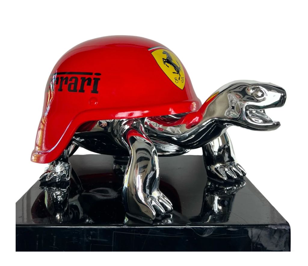 Turtle Sculpture with Luxury-Inspired Helmet - Available in 4 Color Variations