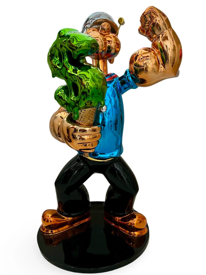Popeye Holding Dollar Sign Ice Cream Sculpture